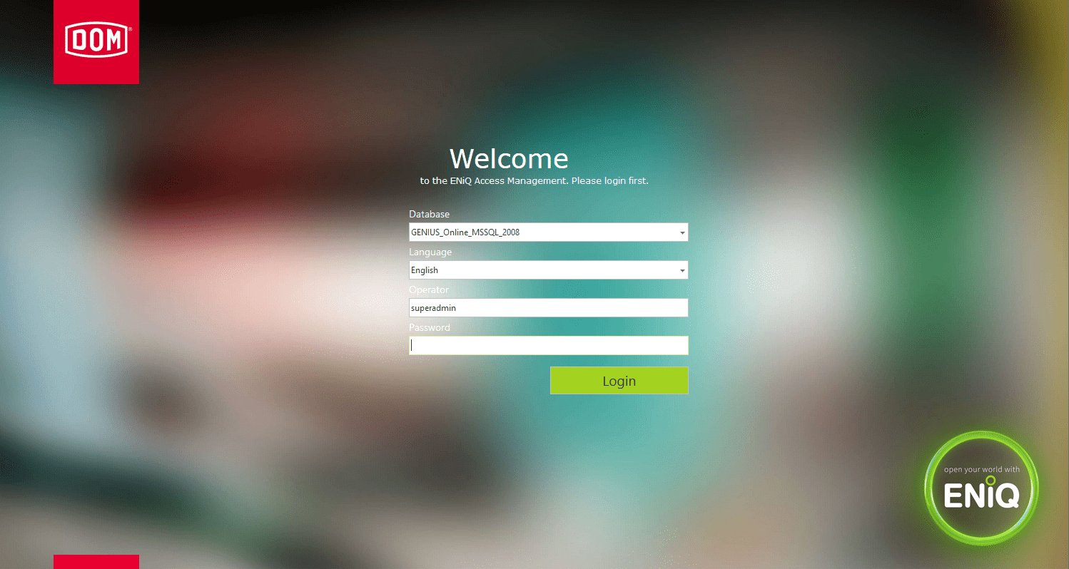 Start of the ENiQ AccessManagement Software