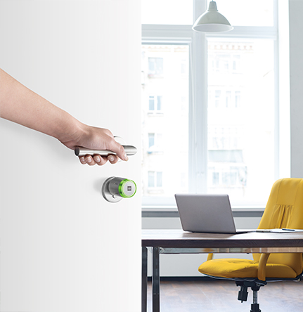 Authorised visitor can now open the door