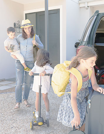 mother and three kids