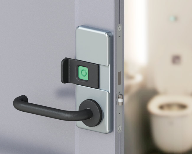 Serrure de toilette pour train