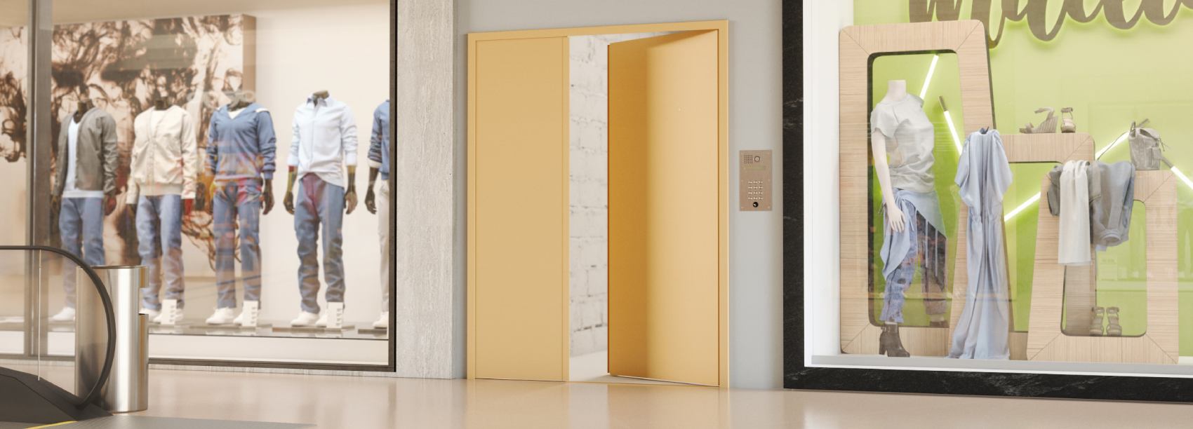 Porte de sécurité certifiée pour grands magasins