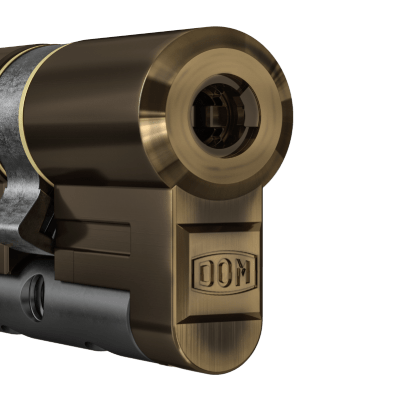 DOM Diamant cylinder with dark oxidised antique finish