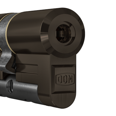 DOM Diamant cylinder with light oxidised bronze finish