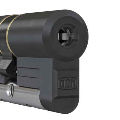 DOM Diamant cylinder with matt black chrome finish