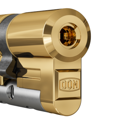 DOM Diamant cylinder with polished brass finish