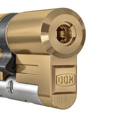 DOM Diamant cylinder with satin brass finish