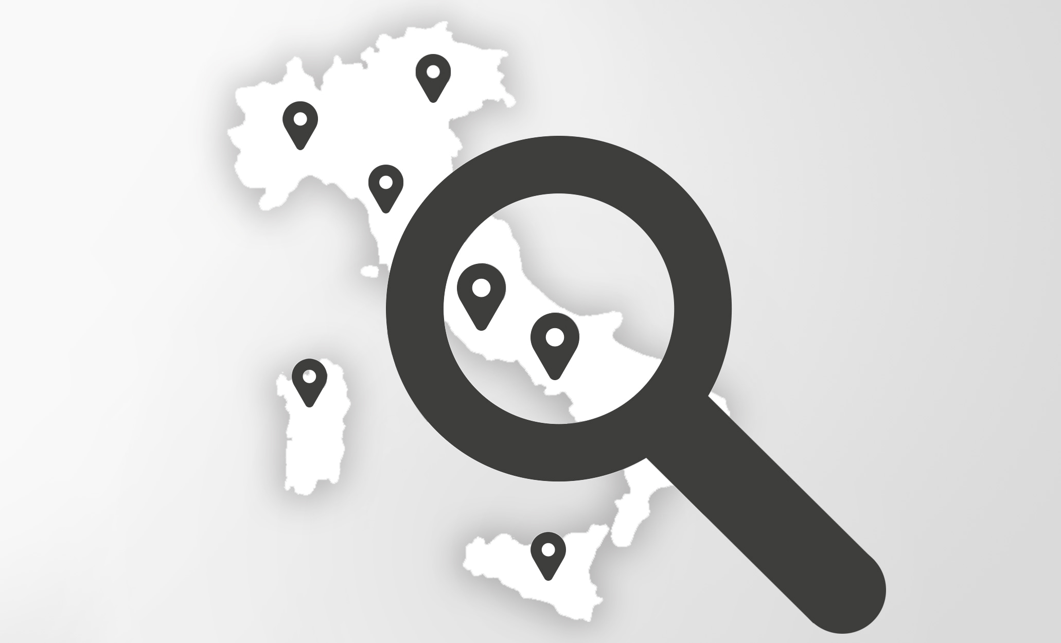 Italian map indicating DOM retailers in the area