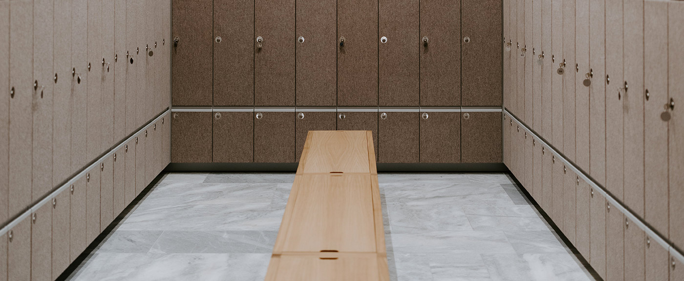 lockers secured by universal cam locks