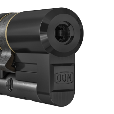 cilindro europeo DOM Diamant con finitura nero velour