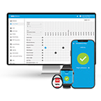 DOM Tapkey webportaal, smartphone, tag and iwatch