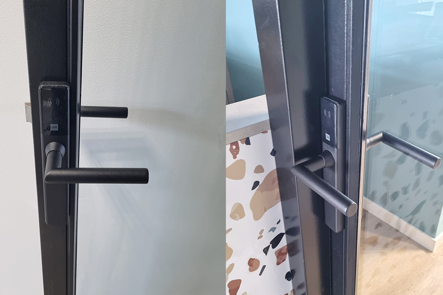 DOM Guard zwart elektronisch deurbeslag